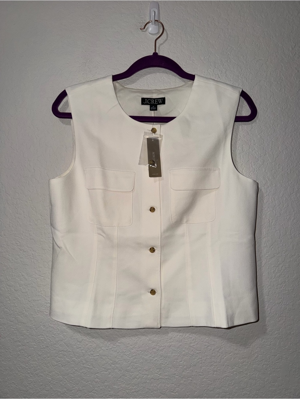 J. Crew Button-Front Crewneck Vest - Picture 4 of 7